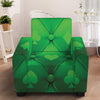 Green Playing Card Suits Pattern Print Armchair Slipcover