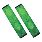 Green Playing Card Suits Pattern Print Car Seat Belt Covers