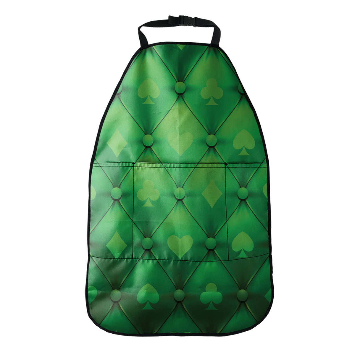 Green Playing Card Suits Pattern Print Car Seat Organizers
