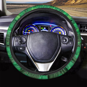 Green Playing Card Suits Pattern Print Car Steering Wheel Cover