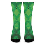 Green Playing Card Suits Pattern Print Crew Socks