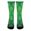 Green Playing Card Suits Pattern Print Crew Socks