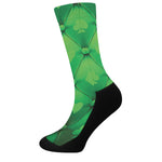 Green Playing Card Suits Pattern Print Crew Socks