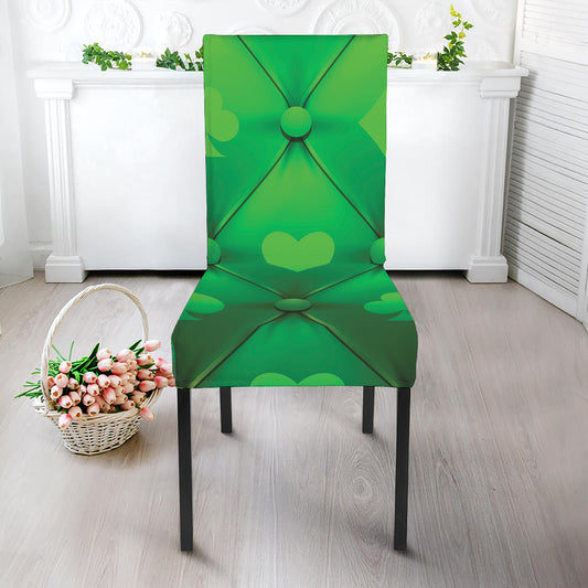 Green Playing Card Suits Pattern Print Dining Chair Slipcover