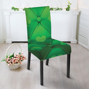 Green Playing Card Suits Pattern Print Dining Chair Slipcover