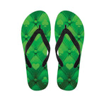 Green Playing Card Suits Pattern Print Flip Flops