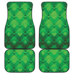 Green Playing Card Suits Pattern Print Front and Back Car Floor Mats