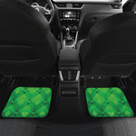 Green Playing Card Suits Pattern Print Front and Back Car Floor Mats