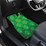 Green Playing Card Suits Pattern Print Front and Back Car Floor Mats