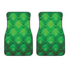 Green Playing Card Suits Pattern Print Front Car Floor Mats