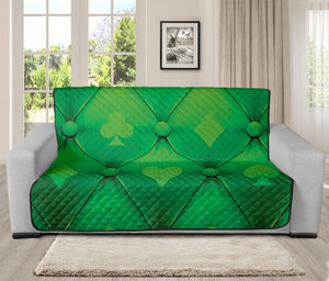 Green Playing Card Suits Pattern Print Futon Protector