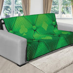 Green Playing Card Suits Pattern Print Futon Protector