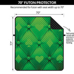 Green Playing Card Suits Pattern Print Futon Protector