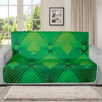 Green Playing Card Suits Pattern Print Futon Protector