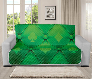 Green Playing Card Suits Pattern Print Futon Protector