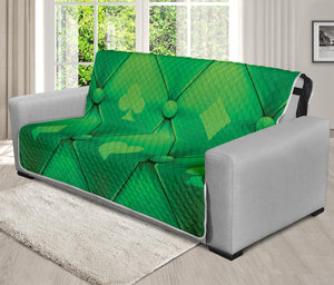 Green Playing Card Suits Pattern Print Futon Protector