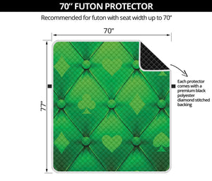 Green Playing Card Suits Pattern Print Futon Protector