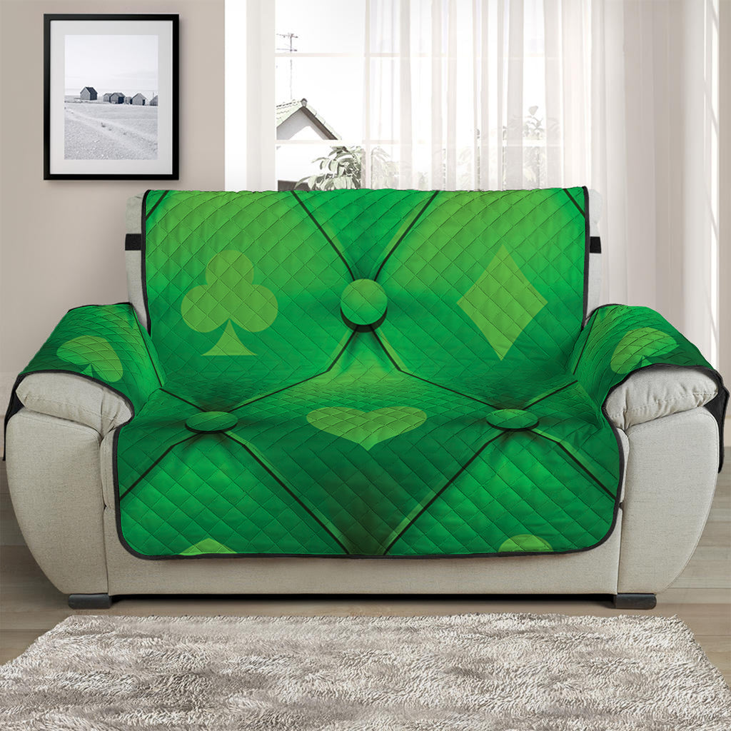 Green Playing Card Suits Pattern Print Half Sofa Protector