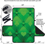 Green Playing Card Suits Pattern Print Half Sofa Protector