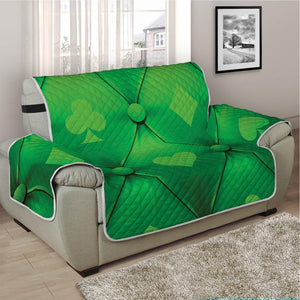 Green Playing Card Suits Pattern Print Half Sofa Protector