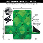 Green Playing Card Suits Pattern Print Half Sofa Protector