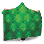 Green Playing Card Suits Pattern Print Hooded Blanket