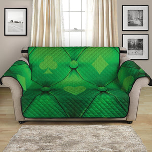 Green Playing Card Suits Pattern Print Loveseat Protector