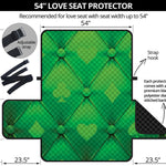 Green Playing Card Suits Pattern Print Loveseat Protector