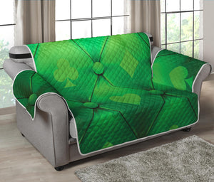 Green Playing Card Suits Pattern Print Loveseat Protector