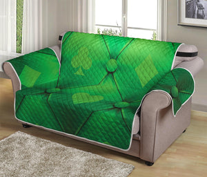 Green Playing Card Suits Pattern Print Loveseat Protector