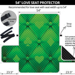 Green Playing Card Suits Pattern Print Loveseat Protector