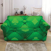 Green Playing Card Suits Pattern Print Loveseat Slipcover