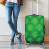Green Playing Card Suits Pattern Print Luggage Cover