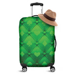 Green Playing Card Suits Pattern Print Luggage Cover