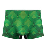 Green Playing Card Suits Pattern Print Men's Boxer Briefs