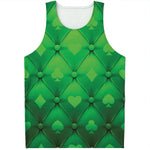 Green Playing Card Suits Pattern Print Men's Tank Top