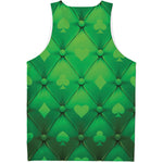 Green Playing Card Suits Pattern Print Men's Tank Top