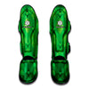 Green Playing Card Suits Pattern Print Muay Thai Shin Guard