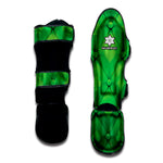 Green Playing Card Suits Pattern Print Muay Thai Shin Guard