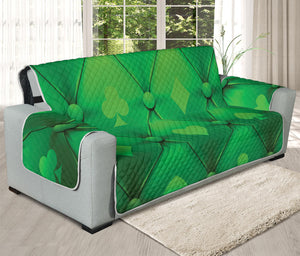 Green Playing Card Suits Pattern Print Oversized Sofa Protector