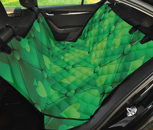 Green Playing Card Suits Pattern Print Pet Car Back Seat Cover