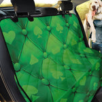 Green Playing Card Suits Pattern Print Pet Car Back Seat Cover