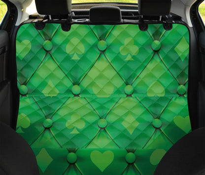 Green Playing Card Suits Pattern Print Pet Car Back Seat Cover