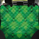 Green Playing Card Suits Pattern Print Pet Car Back Seat Cover