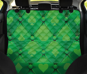 Green Playing Card Suits Pattern Print Pet Car Back Seat Cover