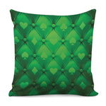 Green Playing Card Suits Pattern Print Pillow Cover