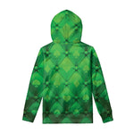 Green Playing Card Suits Pattern Print Pullover Hoodie