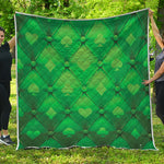 Green Playing Card Suits Pattern Print Quilt