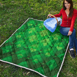 Green Playing Card Suits Pattern Print Quilt