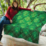 Green Playing Card Suits Pattern Print Quilt